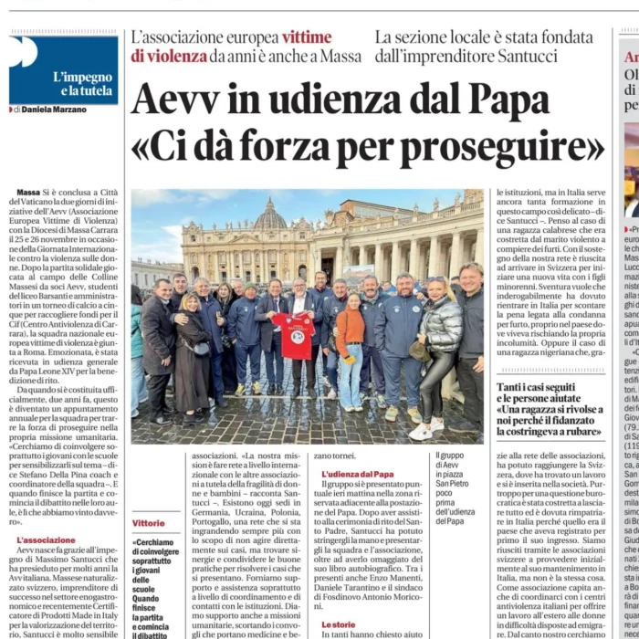 Aevv in udienza dal Papa “Ci dà forza per proseguire”